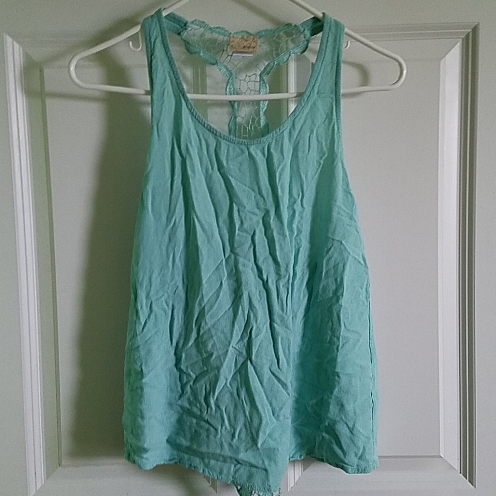 Netted Back Design Tank Top